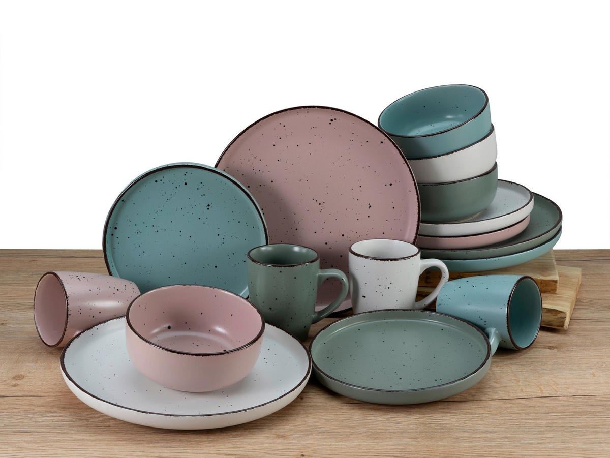 KOMBINOVANÁ SOUPRAVA, 16dílné, kamenina - keramika - Creatable
