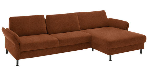 ECKSOFA  in Chenille, Flachgewebe Rostfarben  316/175 cm  - Rostfarben/Schwarz, Design, Textil/Metall (316/175cm) - Dieter Knoll