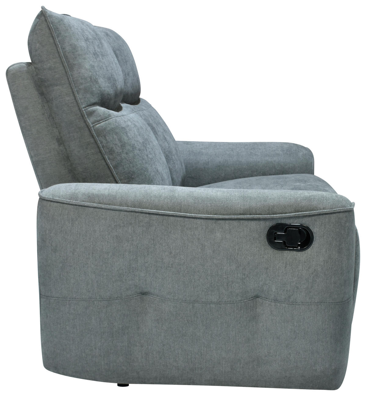 KÉTÜLÉSES KANAPÉ fém, műanyag, textil, faalapú anyag szürke  - fekete/szürke, Konventionell, műanyag/faalapú anyag (170cm) - Celina Home