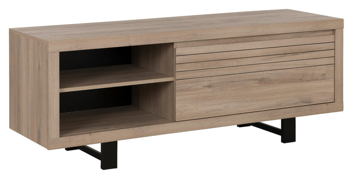 TV-ELEMENT - Eichefarben/Schwarz, MODERN, Holzwerkstoff (160/60/48cm) - MID.YOU
