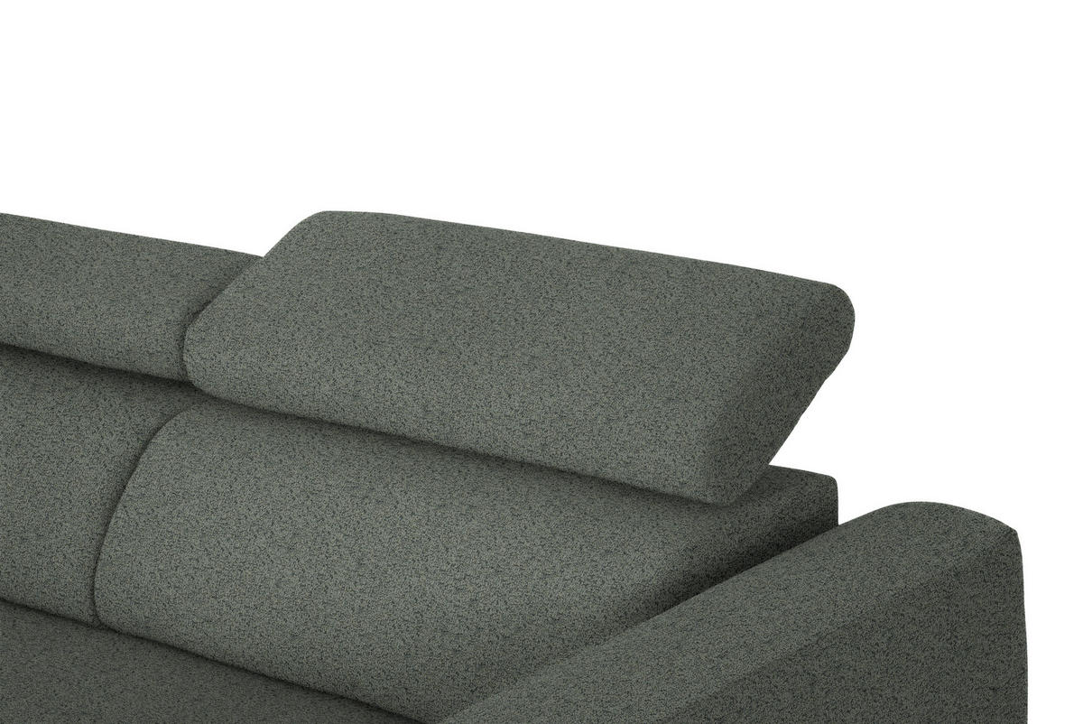 ECKSOFA in Struktur Grau  205/280 cm  - Schwarz/Grau, Design, Textil/Metall (205/280cm) - Xora