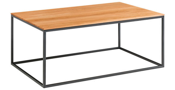 COUCHTISCH in Holz 100/60/41,5 cm  - Eichefarben/Schwarz, Design, Holz/Metall (100/60/41,5cm) - Johann Jakob