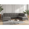 WOHNLANDSCHAFT in Vliesstoff Kombination Echtleder/Stoff Mokka  - Schwarz/Mokka, MODERN, Leder/Textil (164/319/212cm) - Sit & More