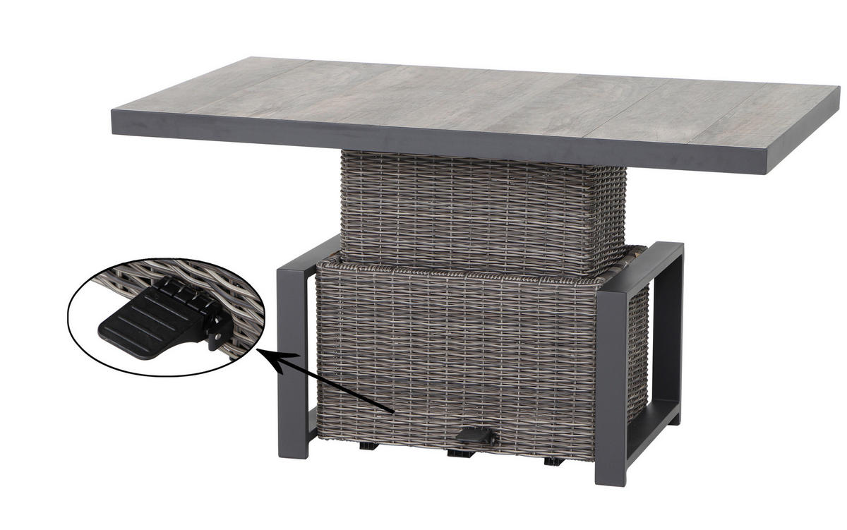 LOUNGEGARNITUR Aluminium  - Grau, Basics, Keramik/Kunststoff (72/103/93cm) - Siena Garden
