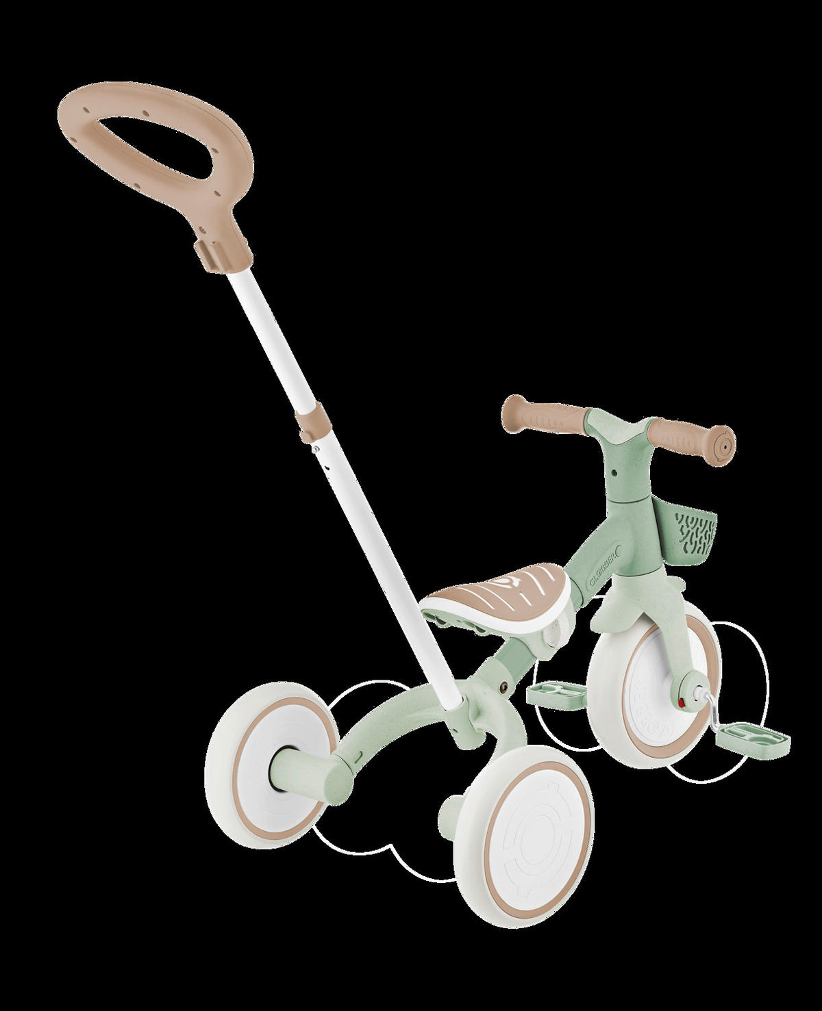 DREIRAD LEARNING TRIKE 2in1 PLUS ECO  - Salbeigrün, Basics, Kunststoff (62,2/42,1/84,3cm) - GLOBBER