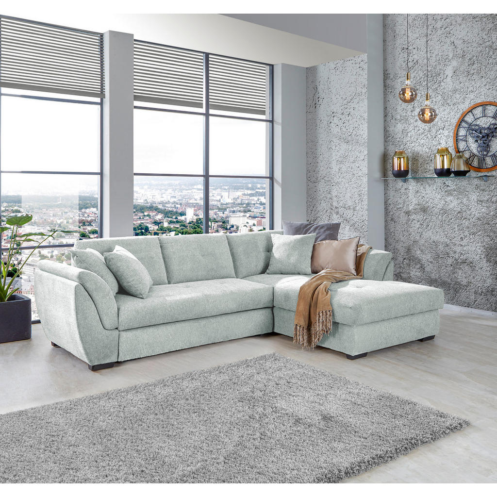 Thumbnail - Livetastic Ecksofa, Hellgrau, Textil, 3-Sitzer, Ottomane rechts, L-Form, 278x187 cm, seitenverkehrt erhältlich, Rücken e...