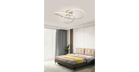 LED-DECKENLEUCHTE 55/55/15 cm - Sandfarben/Chromfarben, Design, Kunststoff/Metall (55/55/15cm) - Novel