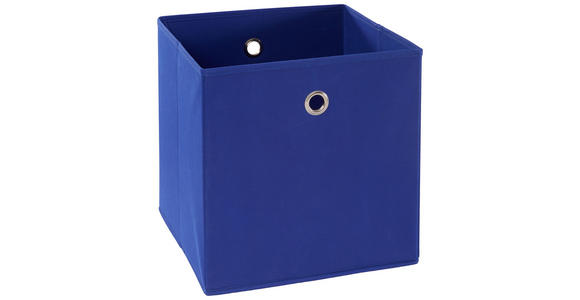 FALTBOX 2er Set Metall, Textil, Karton Blau, Silberfarben  - Blau/Silberfarben, Design, Karton/Textil (32/32/32cm) - Carryhome