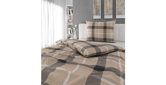 BETTWÄSCHE 140/220 cm  - Anthrazit/Naturfarben, KONVENTIONELL, Textil (140/220cm) - Esposa