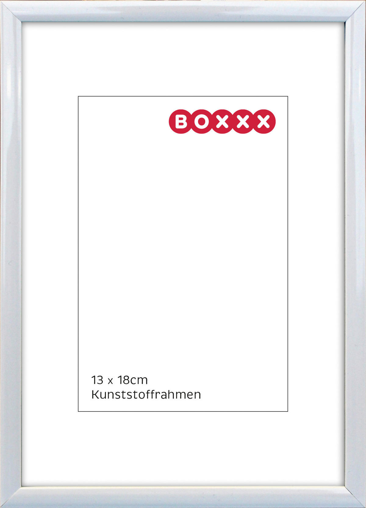 RÁM NA OBRAZY, 1 foto 13 cm x 18 cm - bílá, Basics, plast/sklo (14/19/1,4cm) - Boxxx