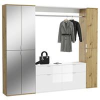 HALLMÖBEL 3 delar  i 212/193/34 cm  - vit högglans, Klassisk, trämaterial/glas (212/193/34cm) - MID.YOU