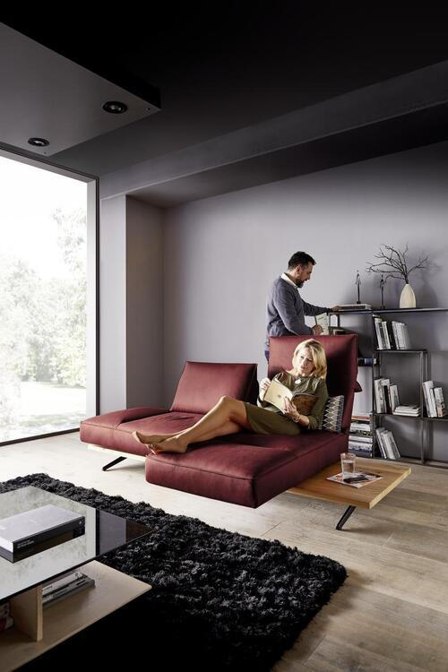 2,5-SITZER Echtleder Rostfarben  - Eichefarben/Rostfarben, Design, Leder/Holz (240/116/88cm) - Koinor
