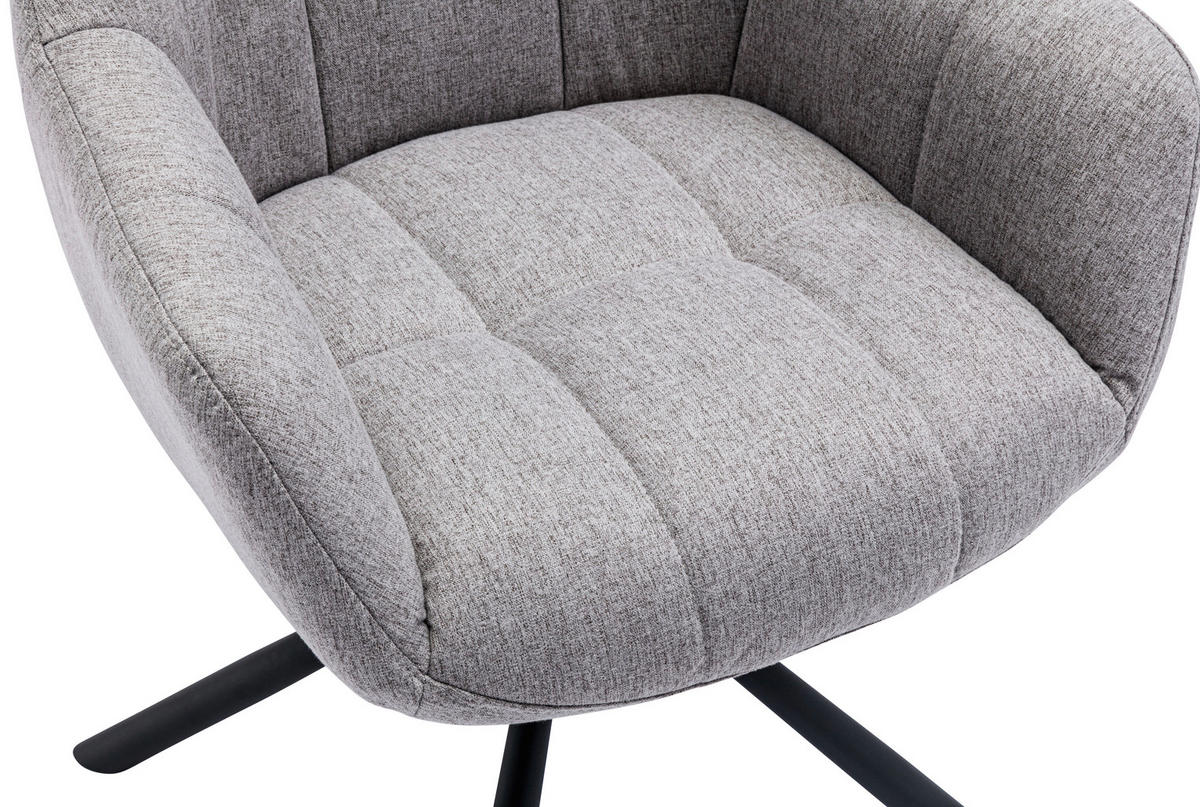 STOLIČKA, 60/82/62 cm - čierna/svetlosivá, Basics, kov/textil (60/82/62cm) - Voleo