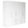 DREHTÜRENSCHRANK  in Weiß, Weiß Hochglanz  - Weiß Hochglanz/Alufarben, KONVENTIONELL, Holzwerkstoff/Metall (244/218,6/59,4cm) - Xora