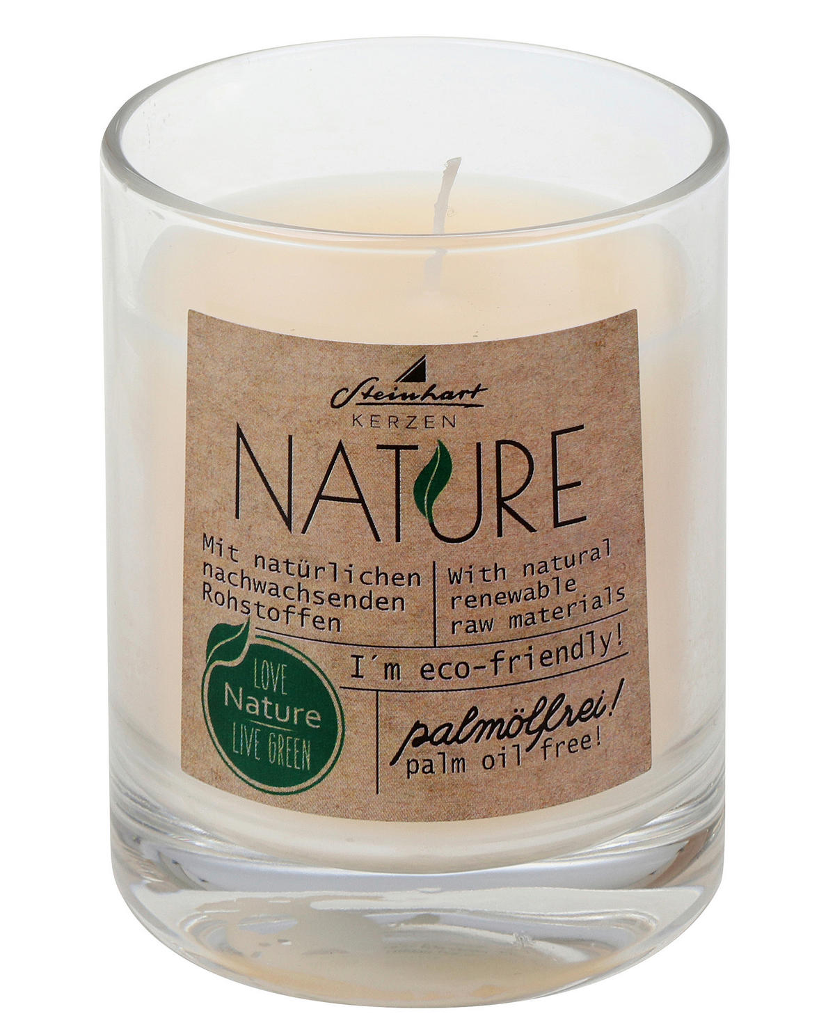 KERZE IM GLAS - Creme, Basics, Naturmaterialien (6,5/7,9cm) - Steinhart