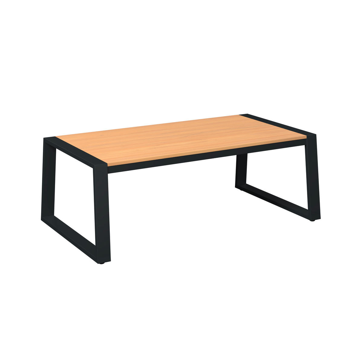 LOUNGEGARNITUR 4-teilig   207/76/85 cm Teakholz Aluminium  - Schwarz/Teakfarben, MODERN, Holz/Textil (207/76/85cm) - Ambia Garden