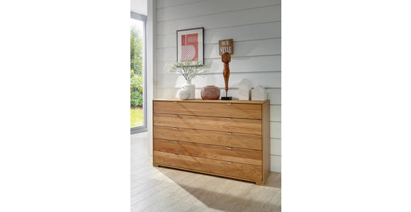 KOMMODE Eiche teilmassiv Eichefarben - Eichefarben, Design, Holz (141/86/43cm) - DIETER KNOLL