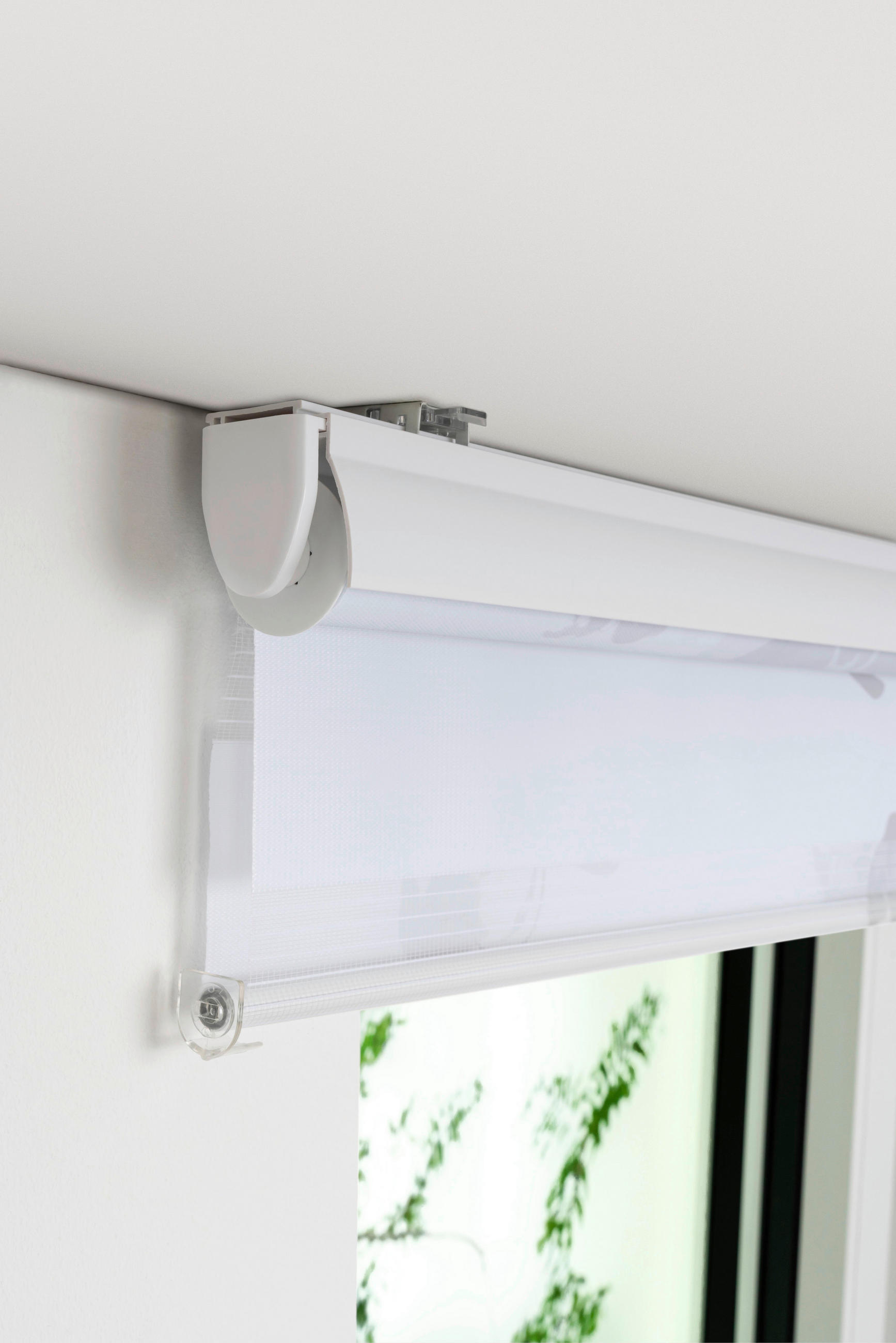 Thumbnail - Doppelrollo Floral, Weiß, Textil, Floral, 120x160 cm, Länge universell einstellbar, Wohntextilien, Rollos & Jalousien, R...