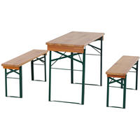 BIERTISCHGARNITUR - Beige/Grün, Basics, Holz/Metall (50/110cm)