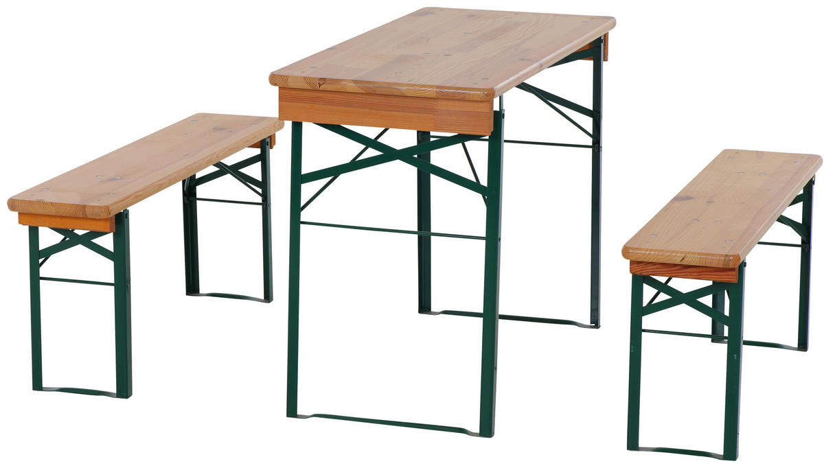 BIERTISCHGARNITUR - Beige/Grün, Basics, Holz/Metall (50/110cm)