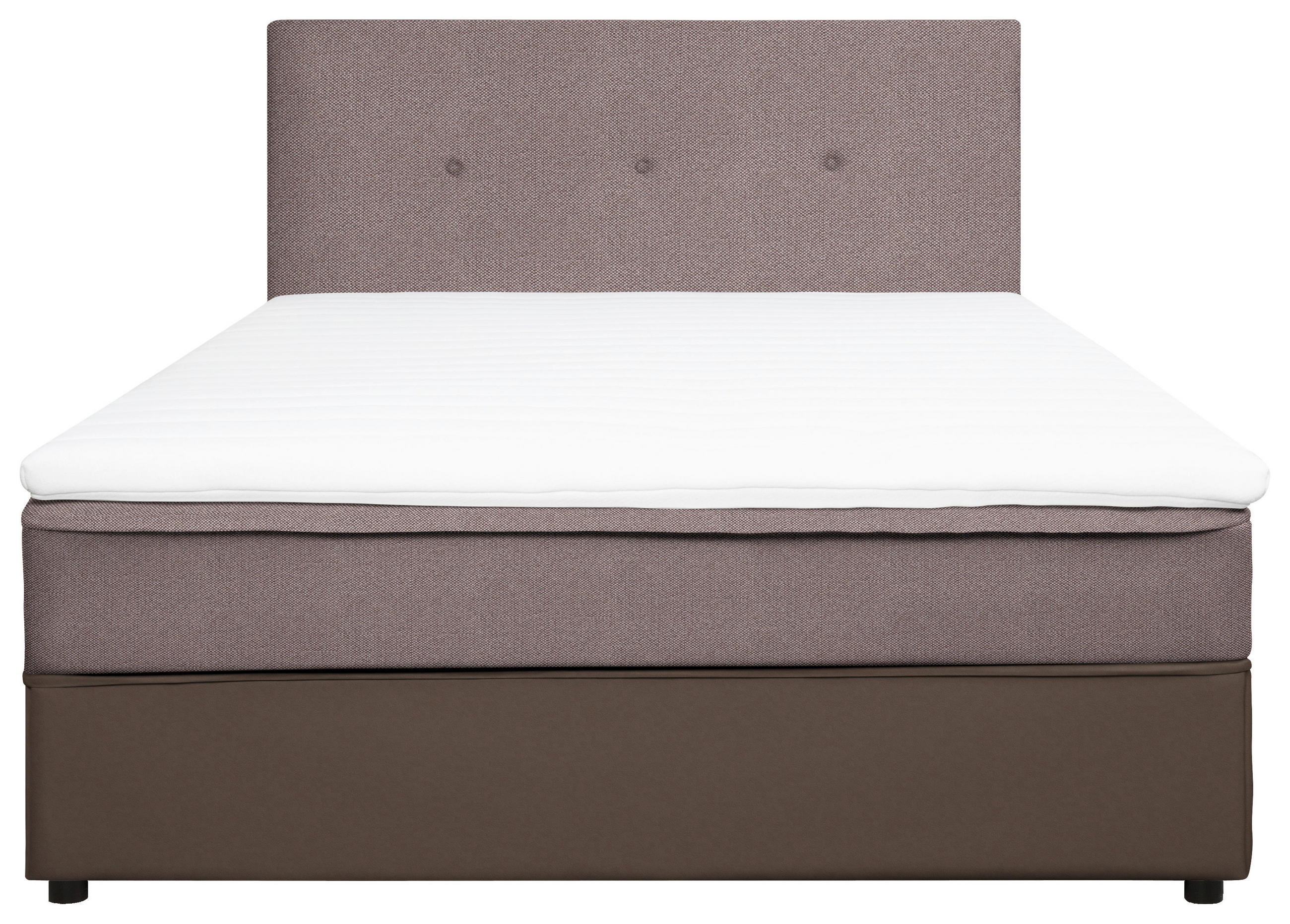BOX-ÁGY 140/200 cm  szürke, világosbarna  - fekete/világosbarna, Konventionell, textil/fa (140/200cm) - Carryhome