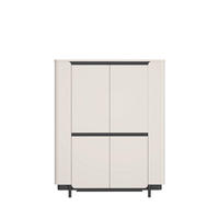 Vitrină, negru, nisipiu  - nisipiu/negru, Design, material pe bază de lemn (130,3/161,1/44,8cm) - Hom`in