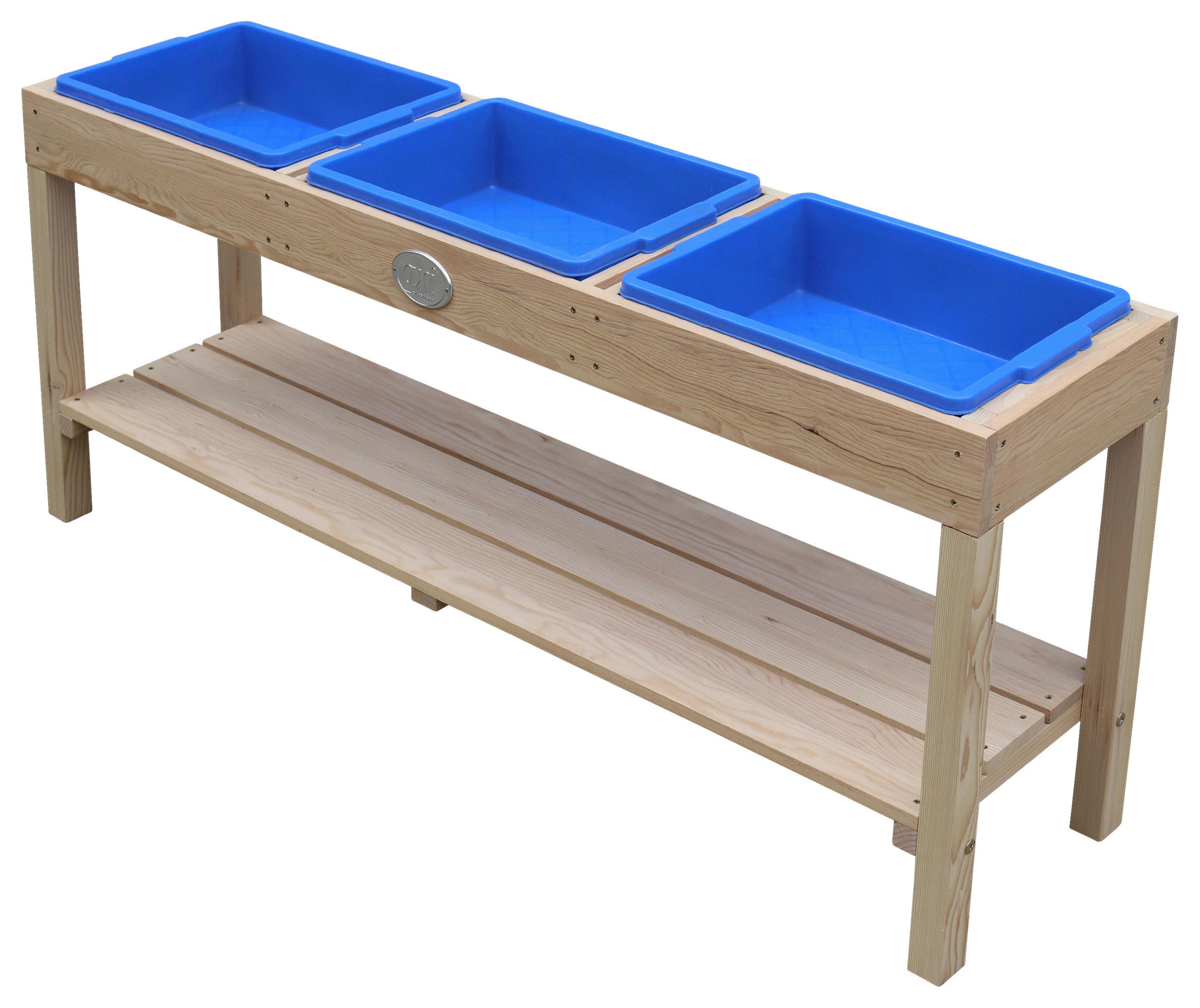 SAND- UND WASSERTISCH Holz, Kunststoff Braun, Blau  - Blau/Braun, KONVENTIONELL, Holz/Kunststoff (124/50/27cm) - Ambia Garden
