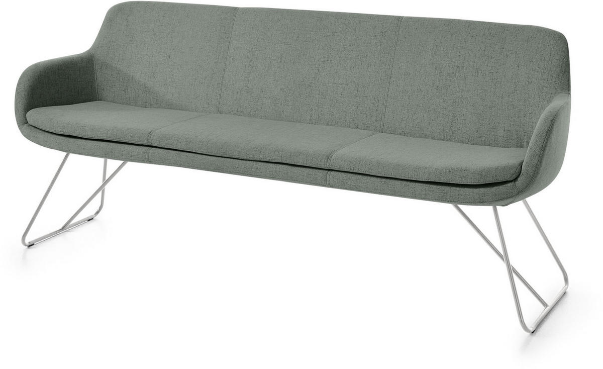 SITZBANK 180/87/65 cm Webstoff Pastellgrün, Pastellblau Metall  - Edelstahlfarben/Pastellblau, Design, Textil/Metall (180/87/65cm) - Musterring