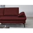 ECKSOFA in Echtleder Rot  - Rot/Schwarz, Design, Leder/Metall (157/325cm) - Dieter Knoll