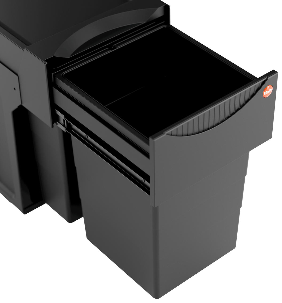 EINBAUABFALLSAMMLER Black Edition 2 x 15 L  - Schwarz, Basics, Kunststoff/Metall (25,1/48,2/40,0cm) - Hailo