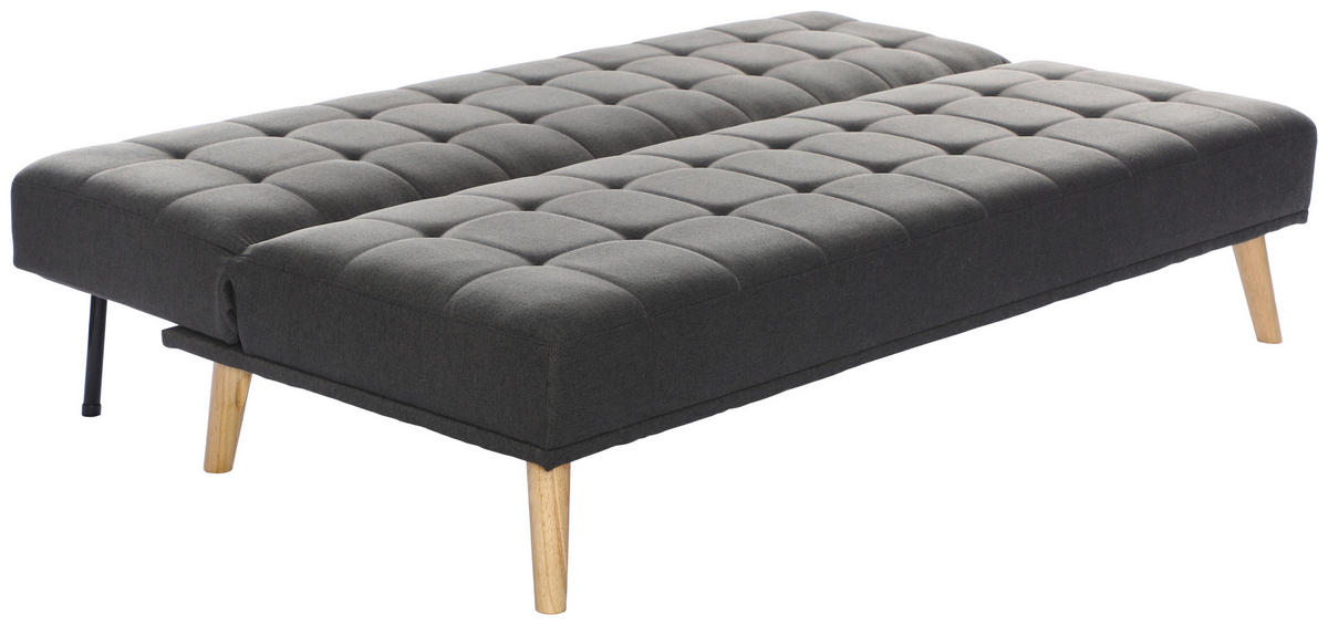 SCHLAFSOFA Leinenoptik Anthrazit  - Anthrazit/Schwarz, Design, Holz/Kunststoff (179/81/85cm) - P & B