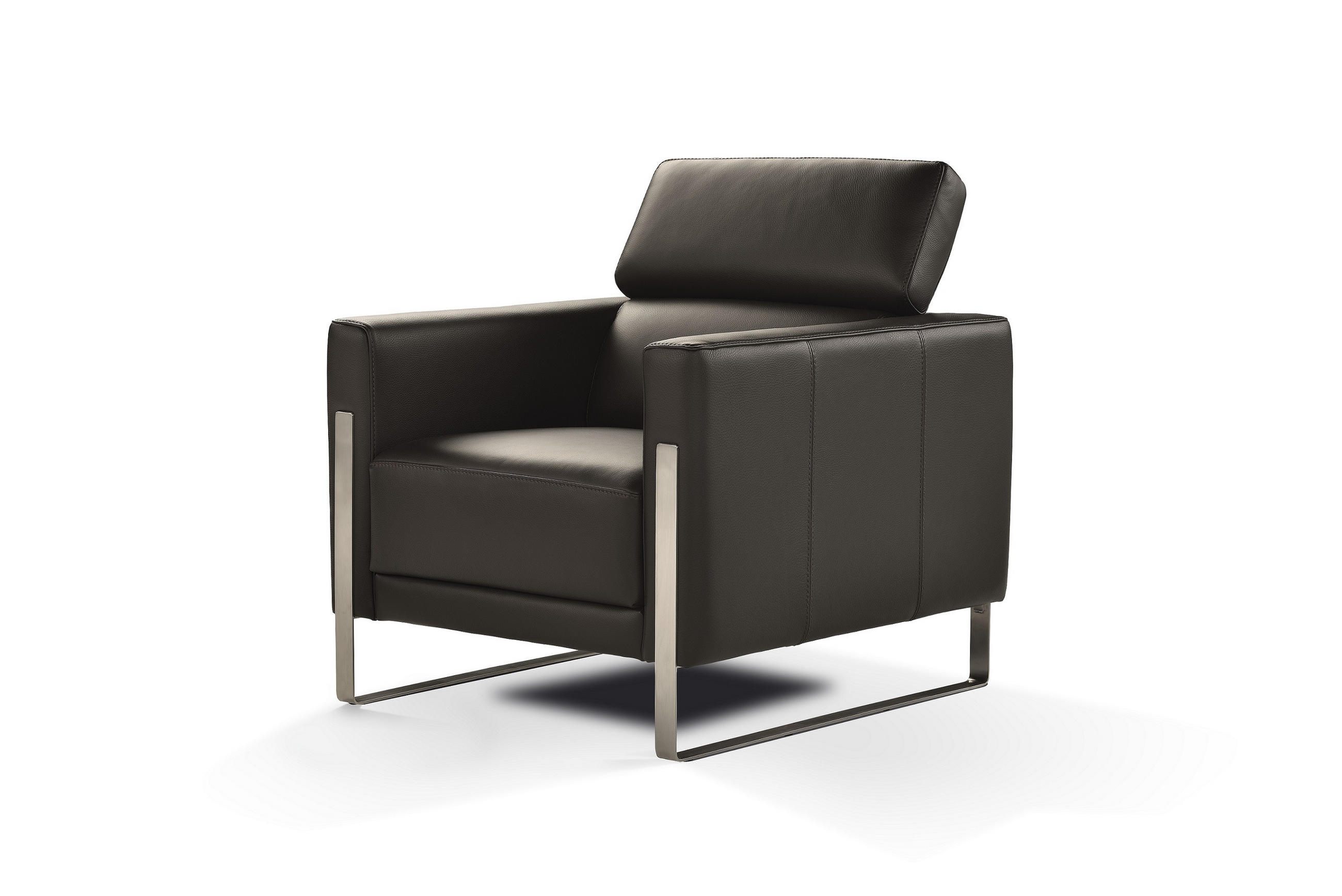 FOTEL - sötétszürke, bőr (80/72/92cm) - Calia Italia