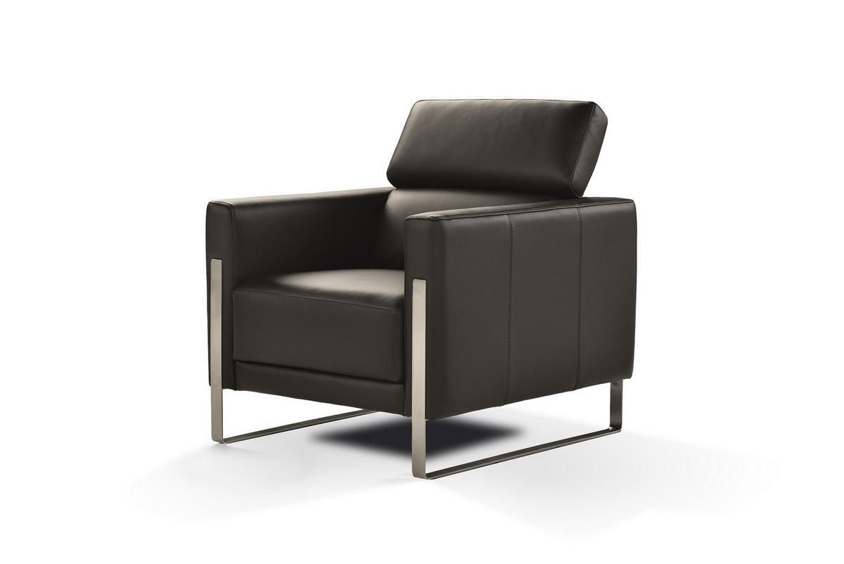 FOTEL - sötétszürke, bőr (80/72/92cm) - Calia Italia