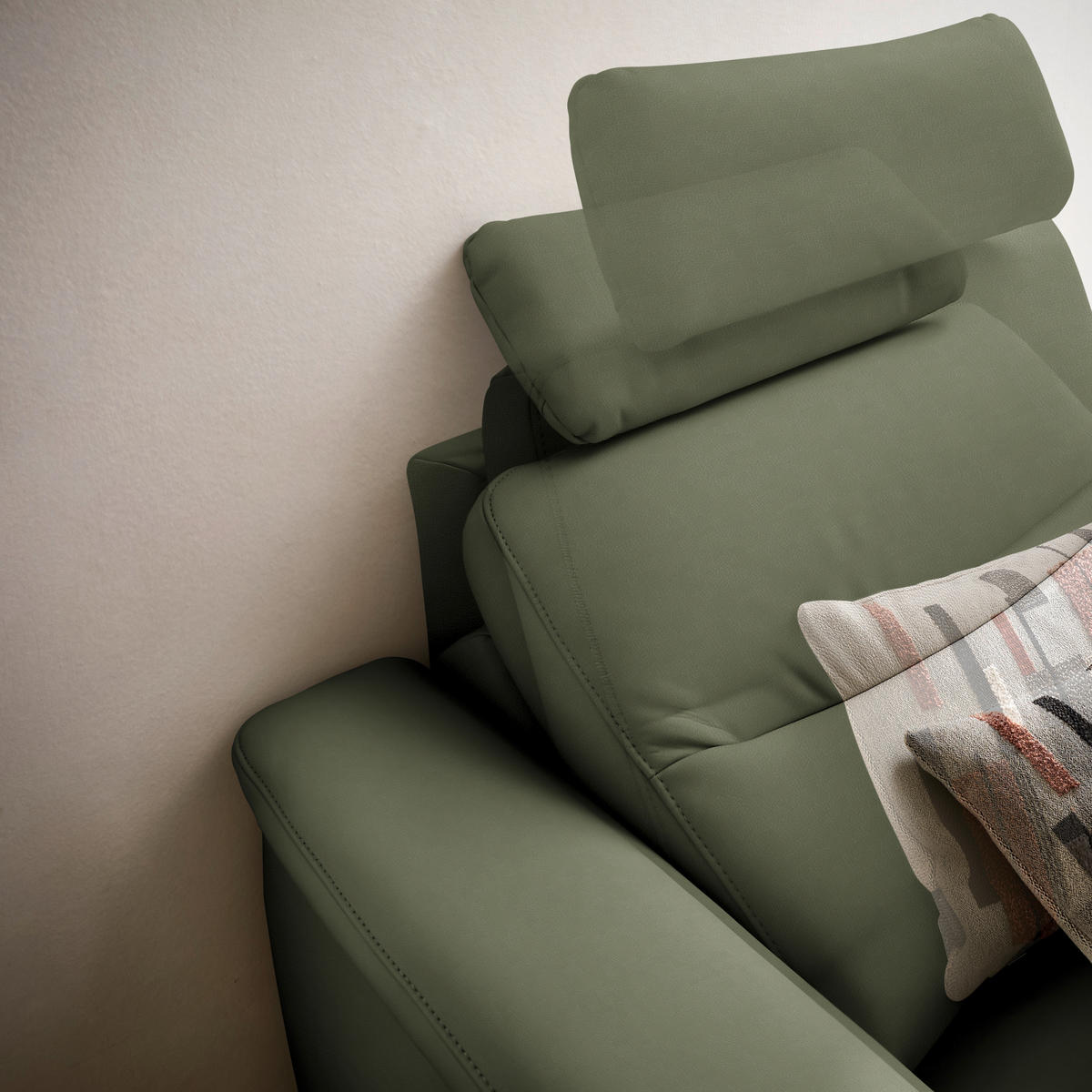 ECKSOFA in Echtleder Grün  280/249 cm  - Anthrazit/Grün, Design, Leder/Metall (280/249cm) - Himolla Komfortklass