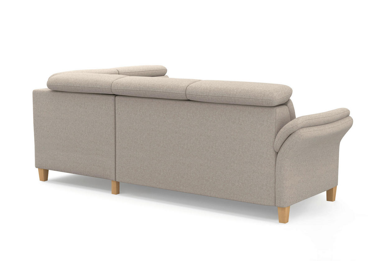 ECKSOFA Flachgewebe Taupe  - Taupe/Eichefarben, Konventionell, Holz/Textil (247/193cm) - Sit & More