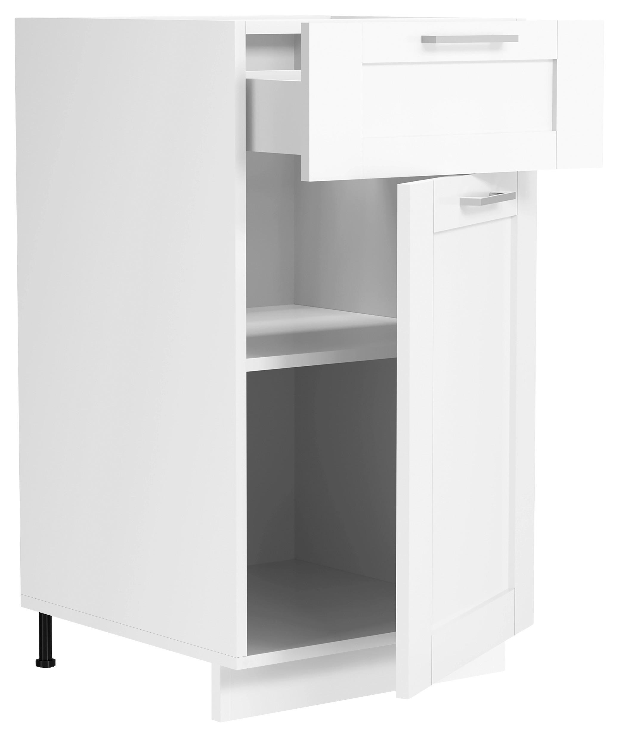 KÜCHENUNTERSCHRANK 40/82/46 cm  in Weiß  - Silberfarben/Weiß, Trend, Holzwerkstoff/Kunststoff (40/82/46cm) - MID.YOU