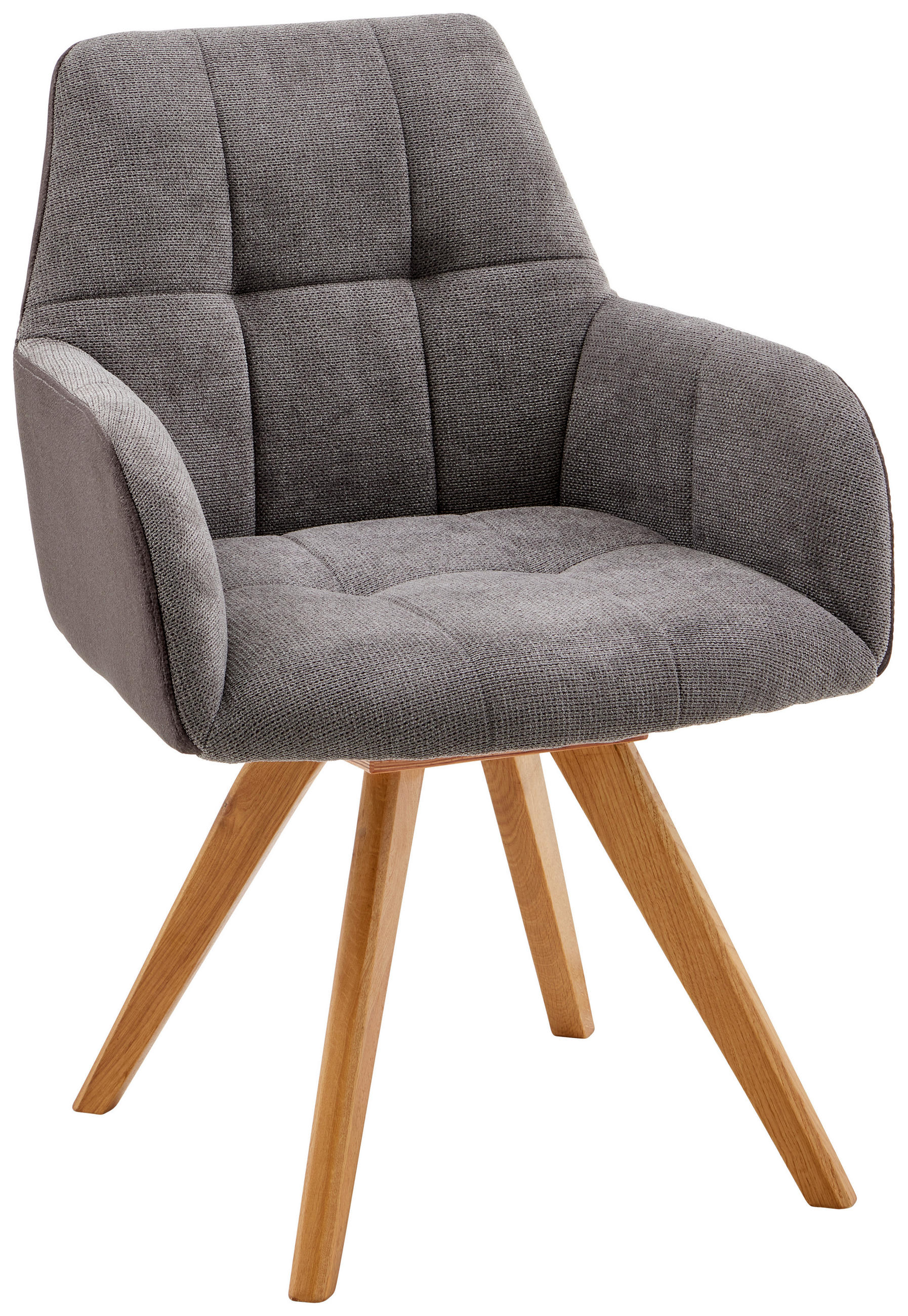 Armlehnenstuhl Elke Grau Gepolstert