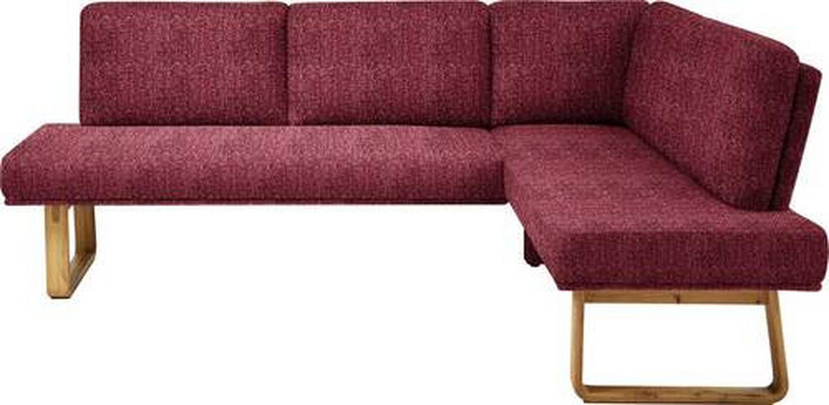 ECKBANK 265/174 cm  in Rot, Eichefarben  - Eichefarben/Rot, Design, Holz/Textil (265/174cm) - Dieter Knoll