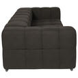 BIGSOFA  in Flachgewebe, Leinenoptik Dunkelbraun  - Dunkelbraun/Schwarz, Design, Textil/Metall (262/66/113cm) - Belluti