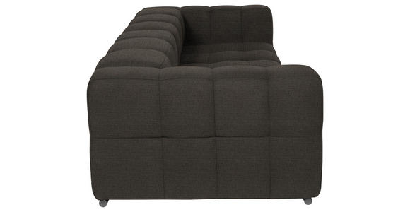 BIGSOFA  in Flachgewebe, Leinenoptik Dunkelbraun  - Dunkelbraun/Schwarz, Design, Textil/Metall (262/66/113cm) - Belluti