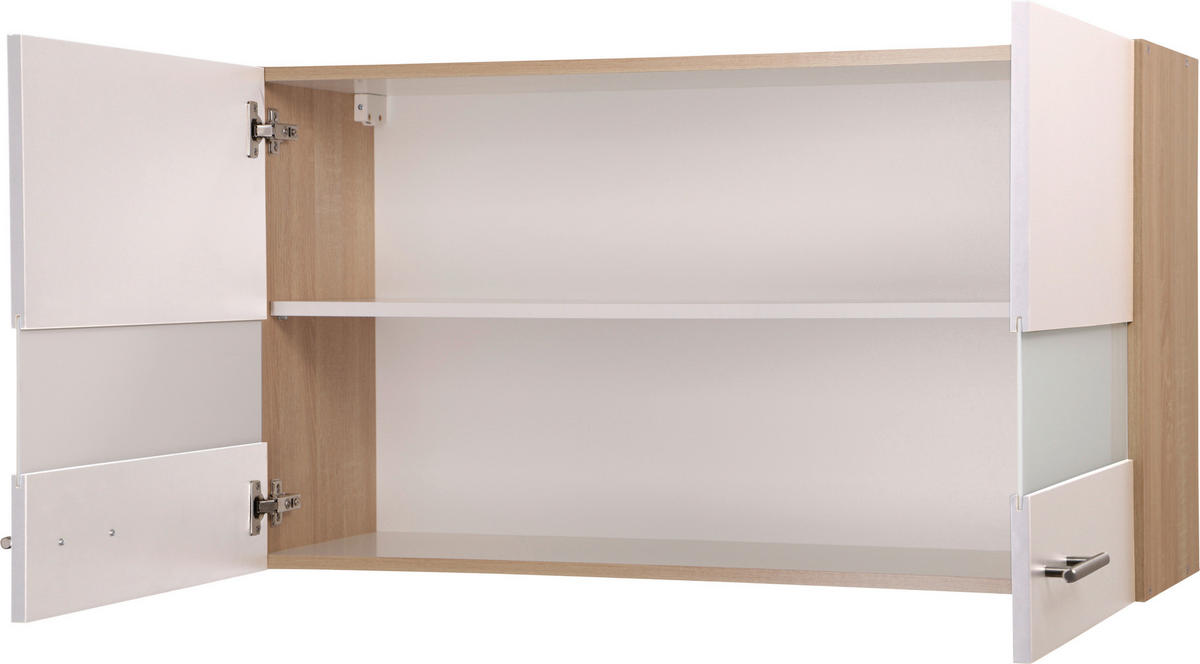 VÄGGSKÅP 100/56,1/34,6 cm  i ekfärgad, vit  - vit/silver, Basics, metall/trämaterial (100/56,1/34,6cm) - Respekta