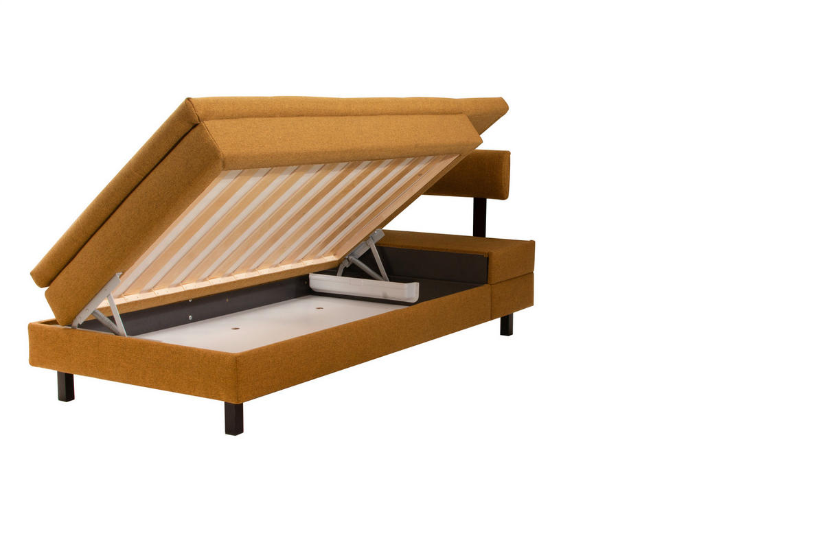 LIEGE in Flachgewebe Braun  - Schwarz/Braun, MODERN, Textil/Metall (208/77/98cm) - Joka