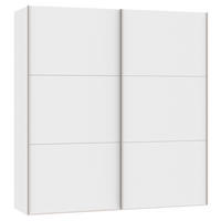 SCHWEBETÜRENSCHRANK  in Weiß  - Edelstahlfarben/Weiß, Design, Holzwerkstoff (203/215/65cm) - Boxxx