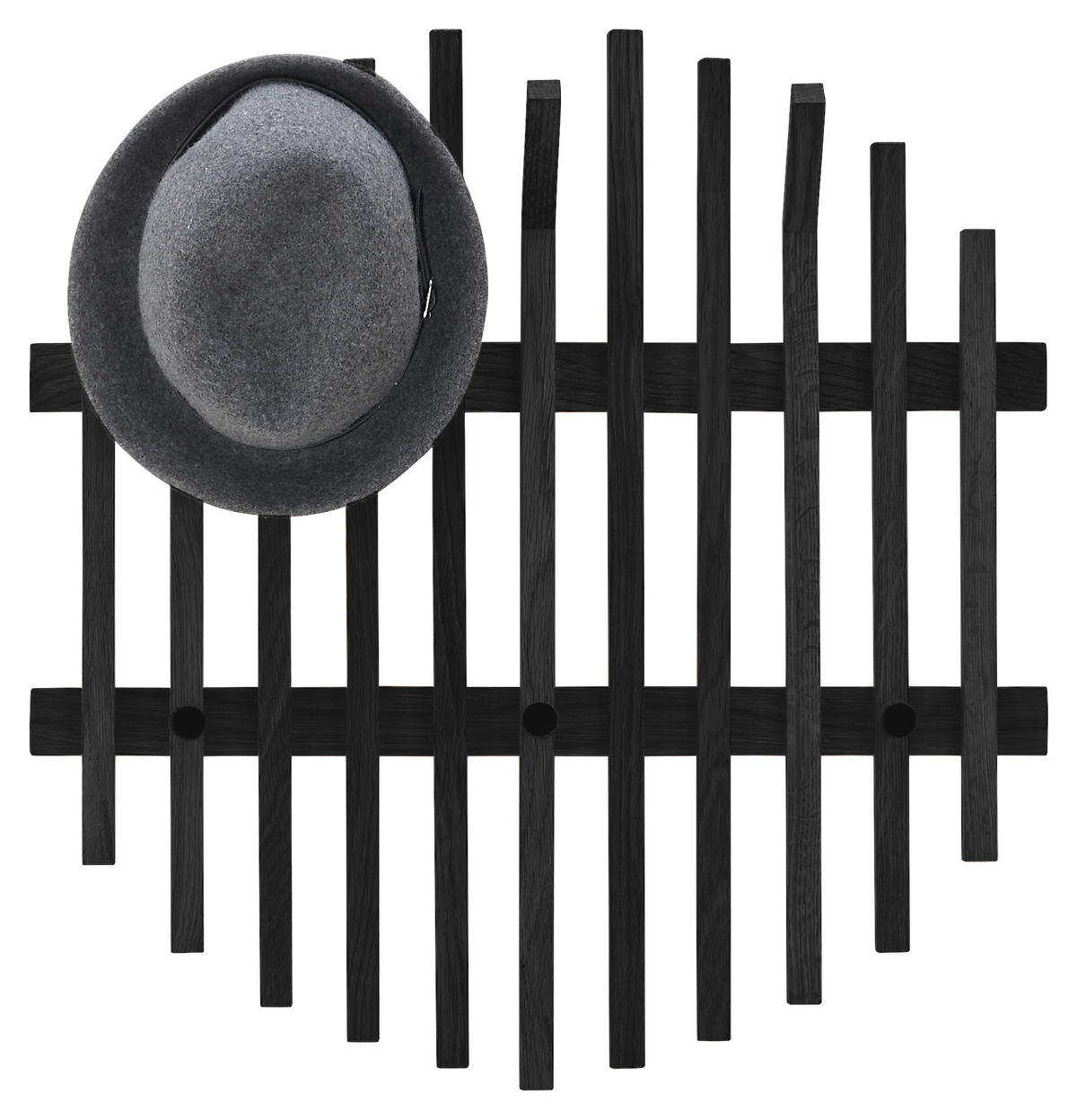ŠATNÍ PANEL, černá, dub, 58/60/11 cm - černá, Basics, dřevo (58/60/11cm)