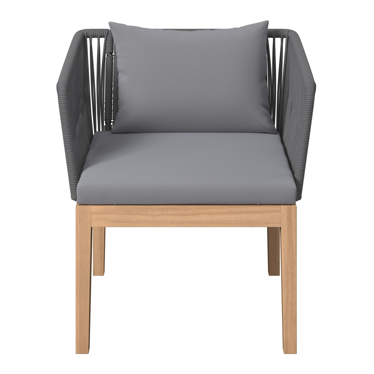 LOUNGEGARNITUR   160/74/84 cm  - Akaziefarben/Grau, Modern, Holz/Kunststoff (160/74/84cm) - Ambia Garden