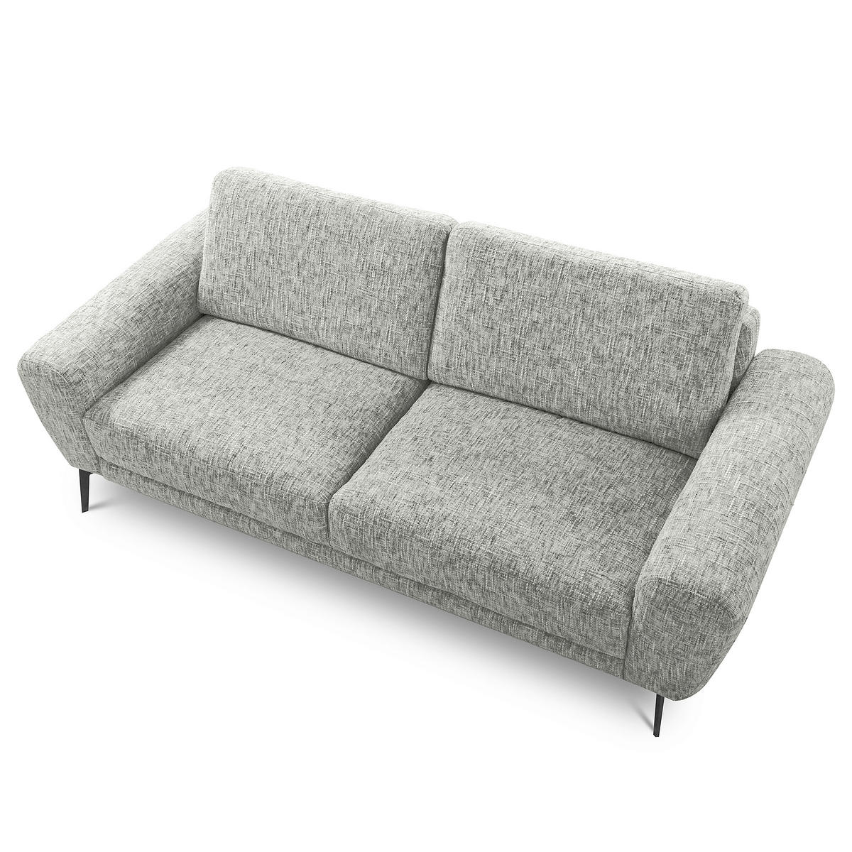 3-SITZER-SOFA Webstoff Grau  - Schwarz/Grau, Design, Textil/Metall (187/85/92cm) - Livetastic