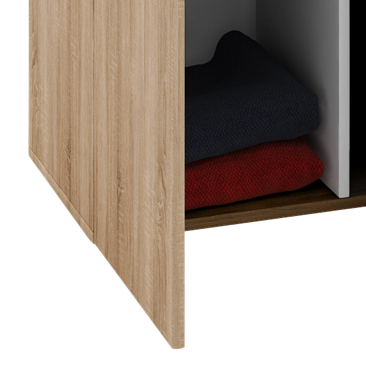 MEHRZWECKSCHRANK 70/218/39 cm  - Silberfarben/Schwarz, Modern, Holzwerkstoff/Kunststoff (70/218/39cm) - MID.YOU