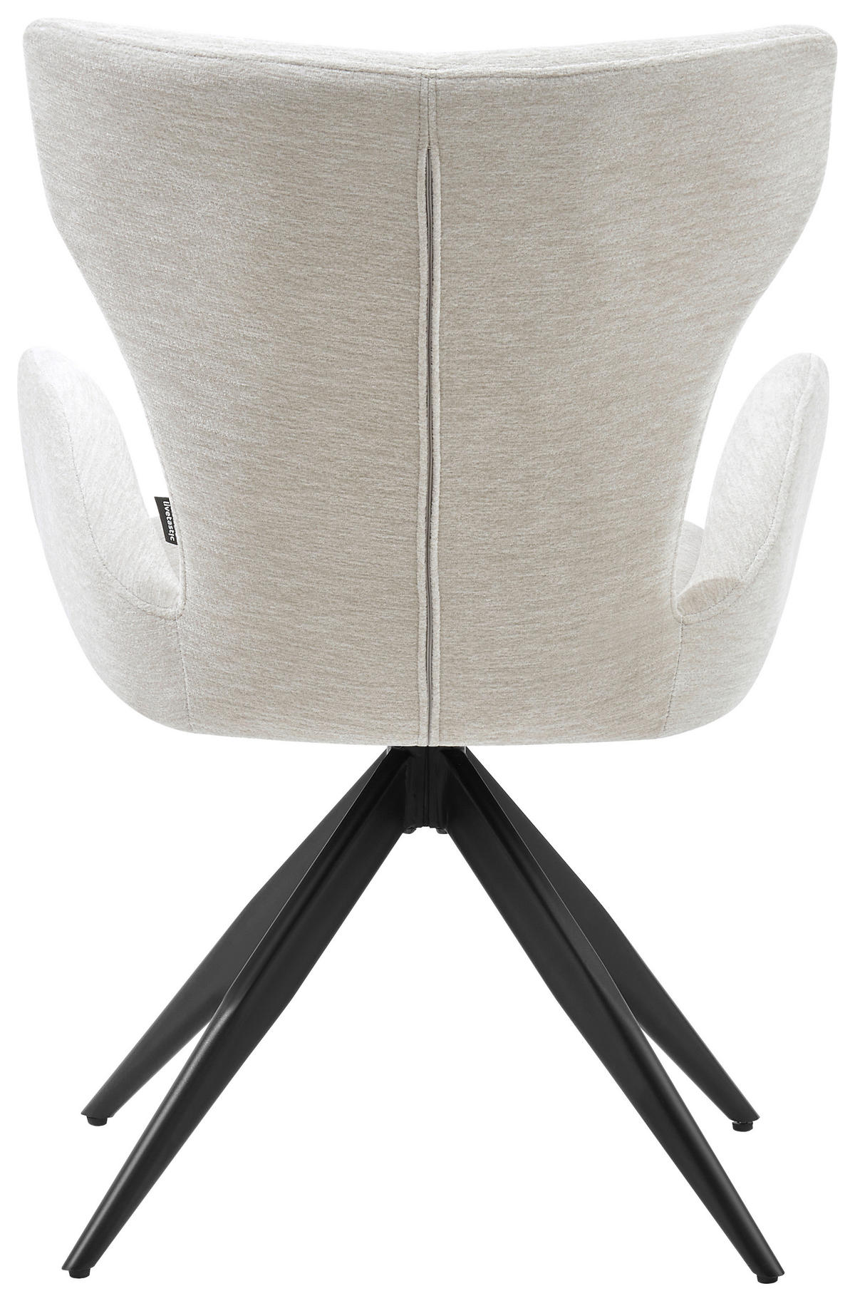 ARMLEHNSTUHL  Sitzfläche 360° drehbar Chenille  Schwarz, Beige  - Beige/Schwarz, MODERN, Holz/Textil (58/89/62,5cm) - Livetastic
