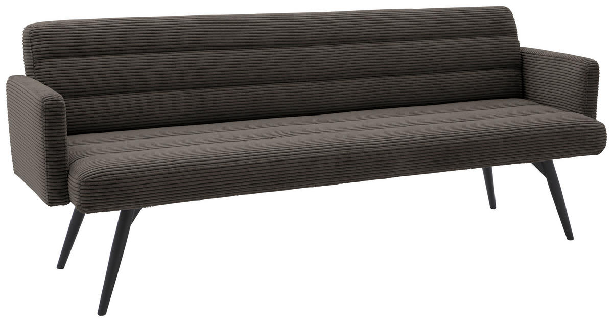 SITZBANK in Textil Mokka  - Schwarz/Mokka, Design, Textil/Metall (216/86/68cm) - Dieter Knoll