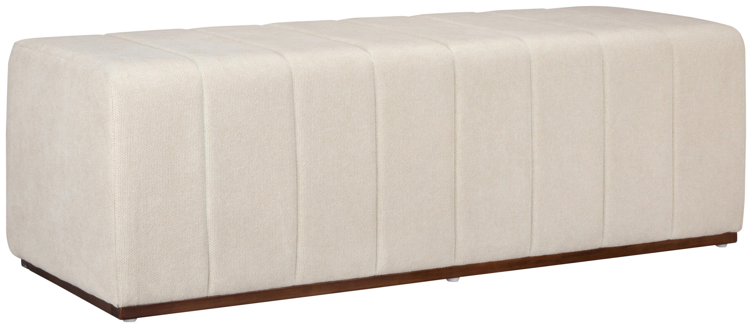 HOCKERBANK 122/41/45 cm Webstoff Beige Kiefer Sperrholz  - Beige/Naturfarben, Design, Holz/Textil (122/41/45cm) - MID.YOU